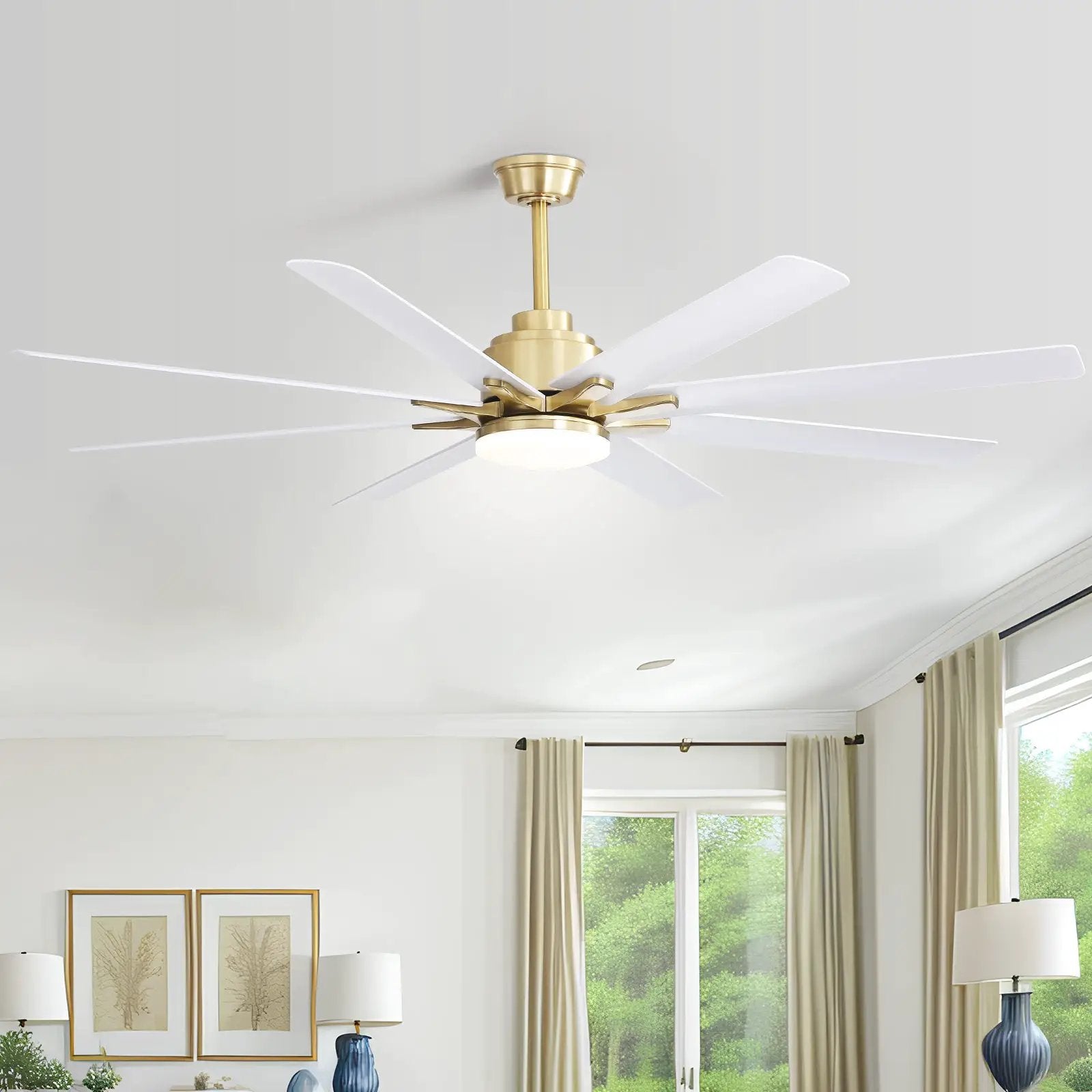 66 Inch Modern Smart Ceiling Fan with Reversible DC Motor and LED Light by HouseOfZazla