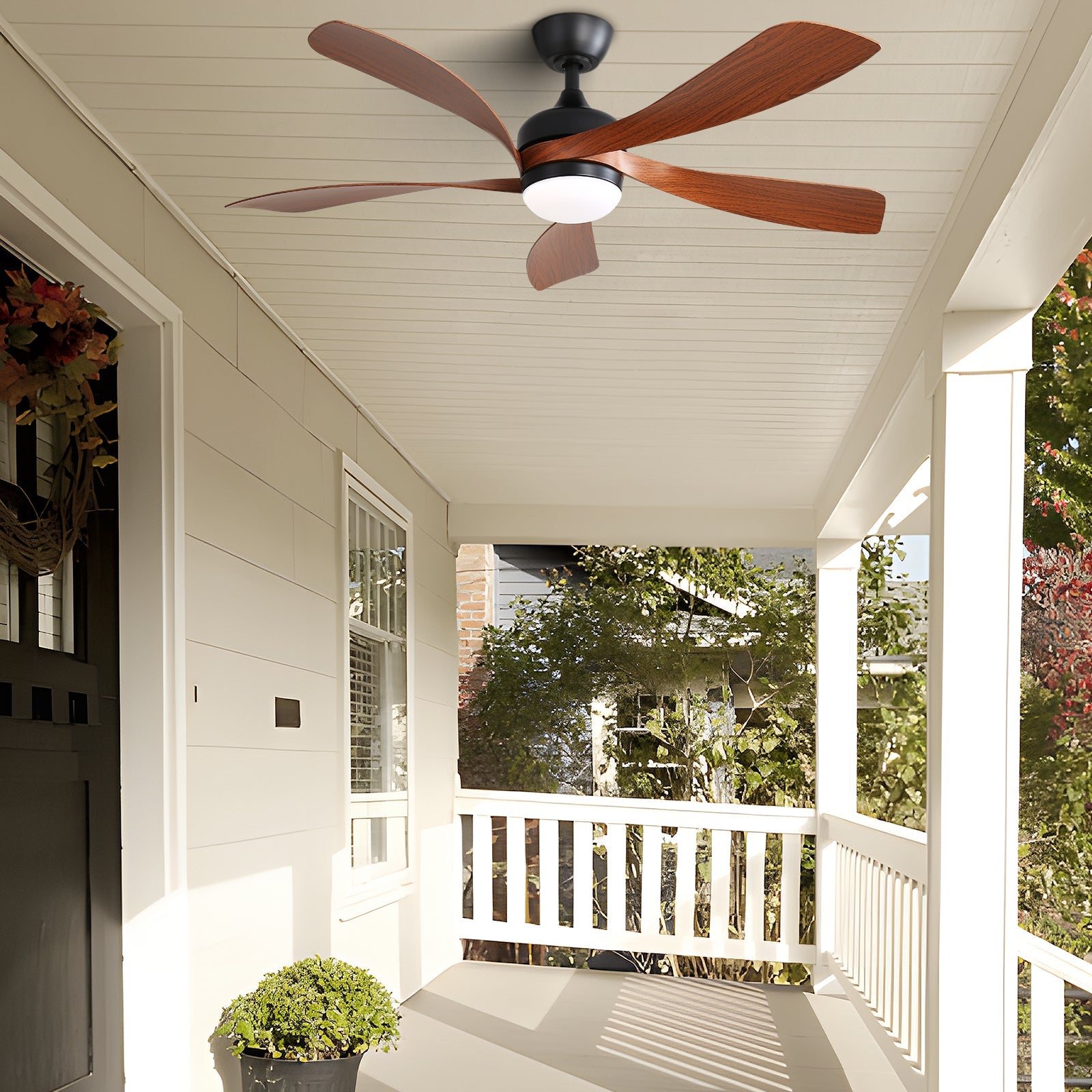 52 Inch Indoor Ceiling Fan With 3 Color Dimmable LED Light and Remote Control by HouseOfZazla