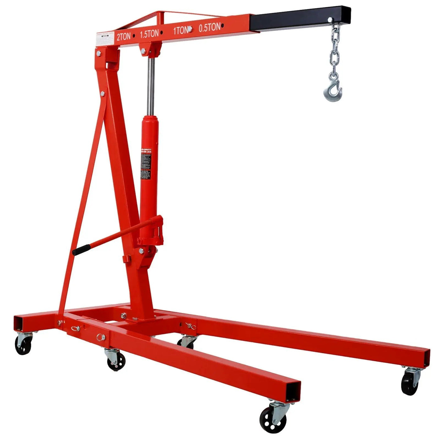 2 Ton Folding Engine Hoist Crane Lift with 6 Wheels by HouseOfZazla
