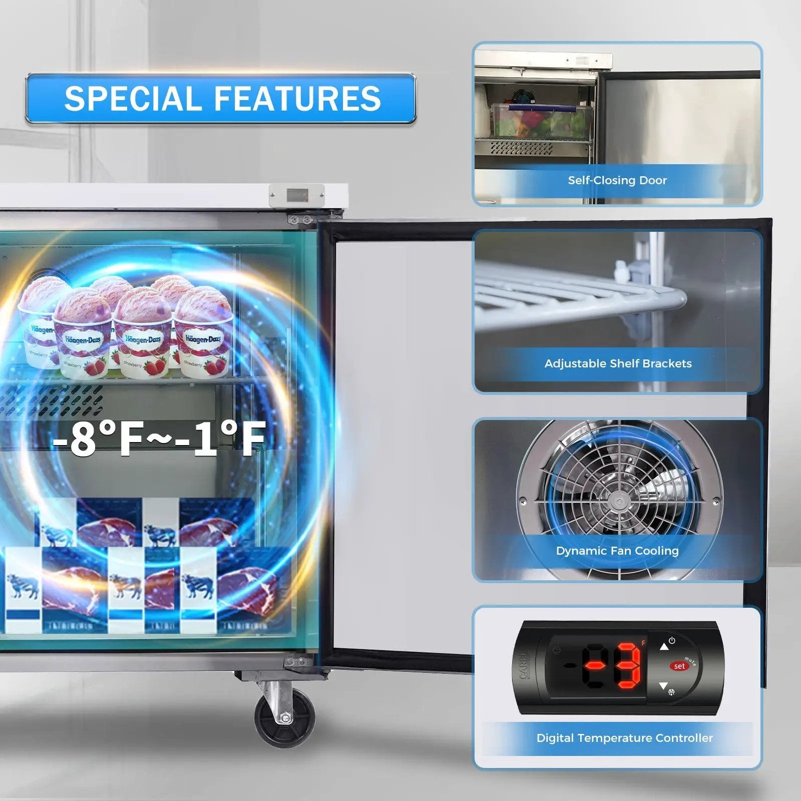ORIKOOL 60" Commercial Under Counter Freezer by HouseOfZazla