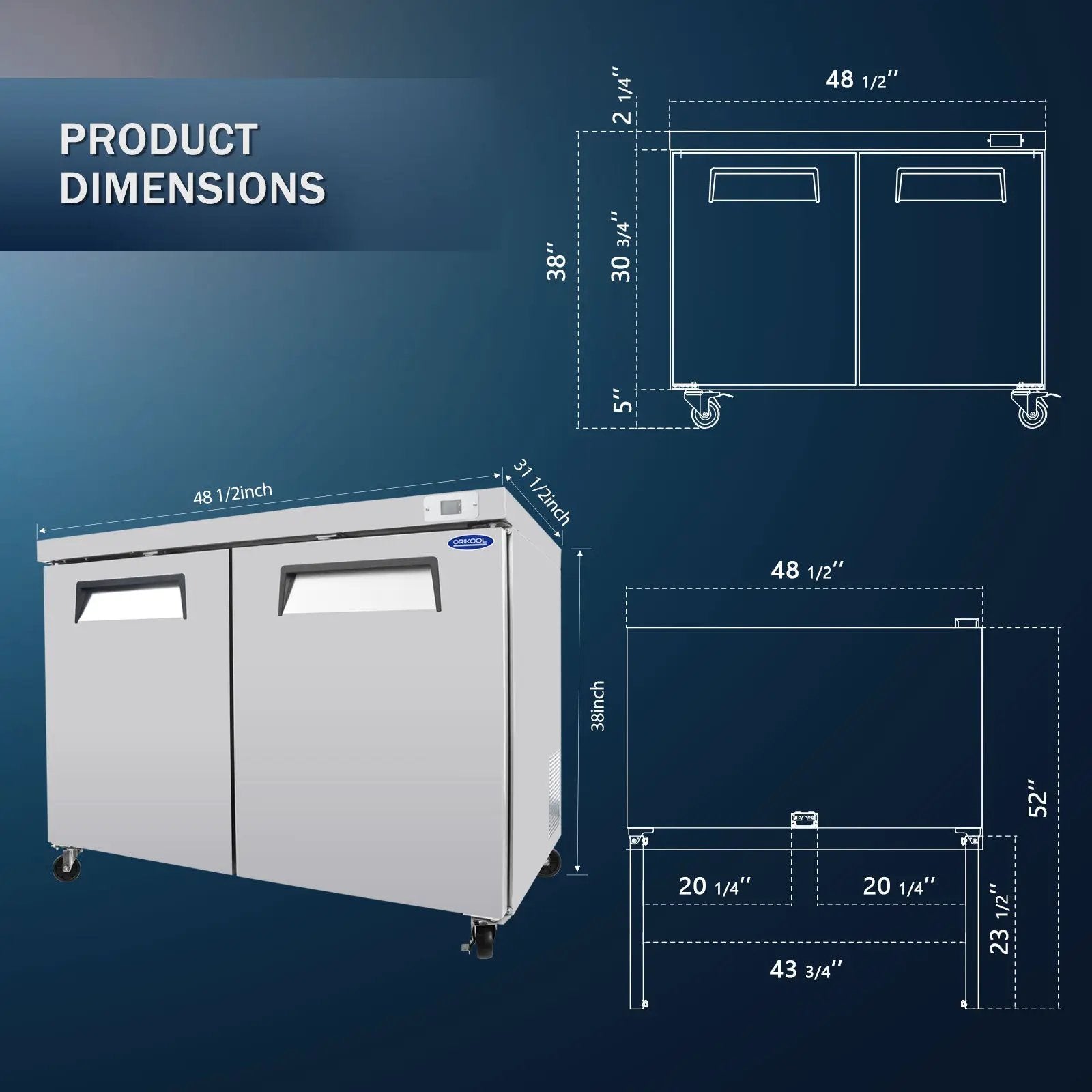 Orikool 48 IN Commercial Refrigerators by HouseOfZazla