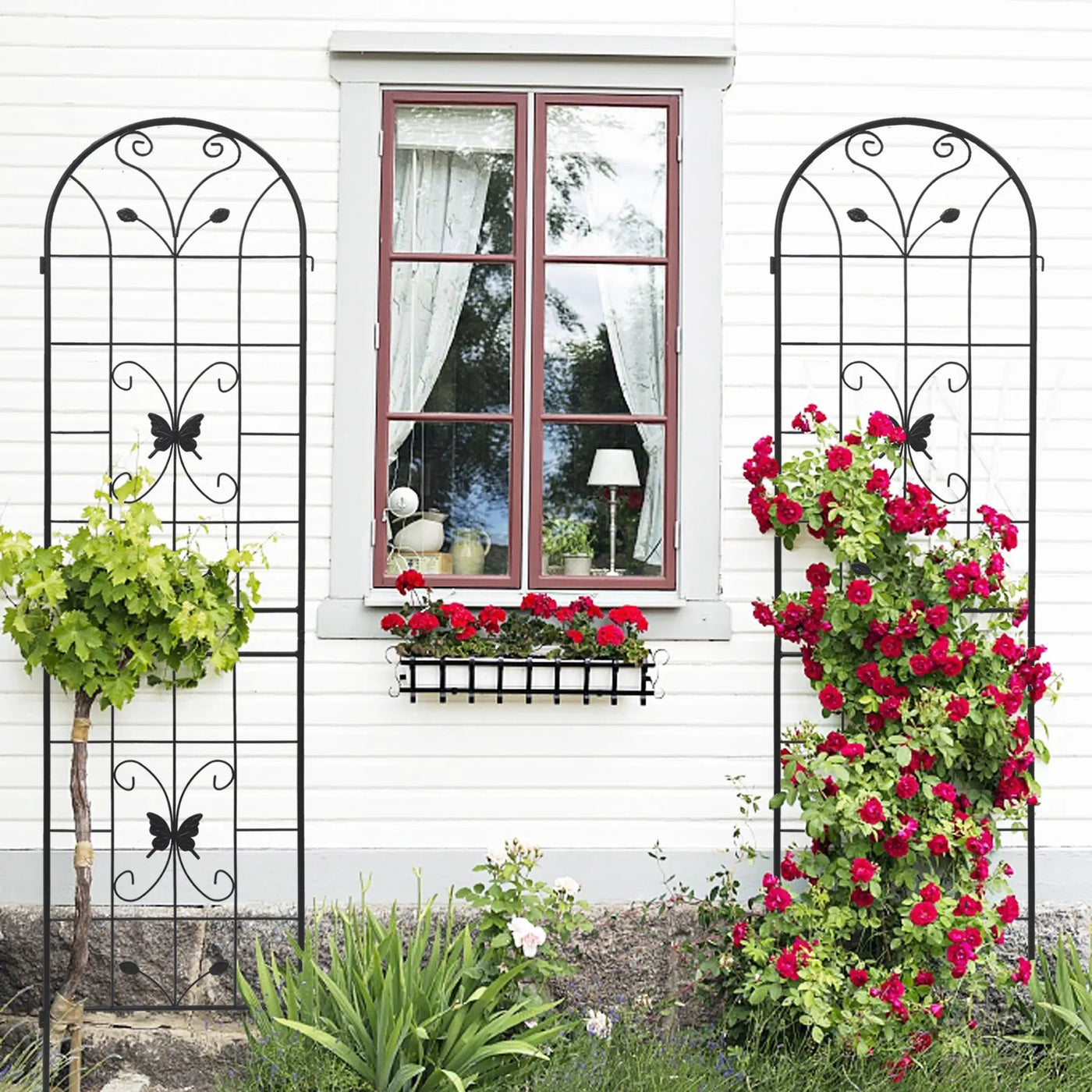 2 Pack Metal Garden Trellis 86.7" x 19.7" by HouseOfZazla