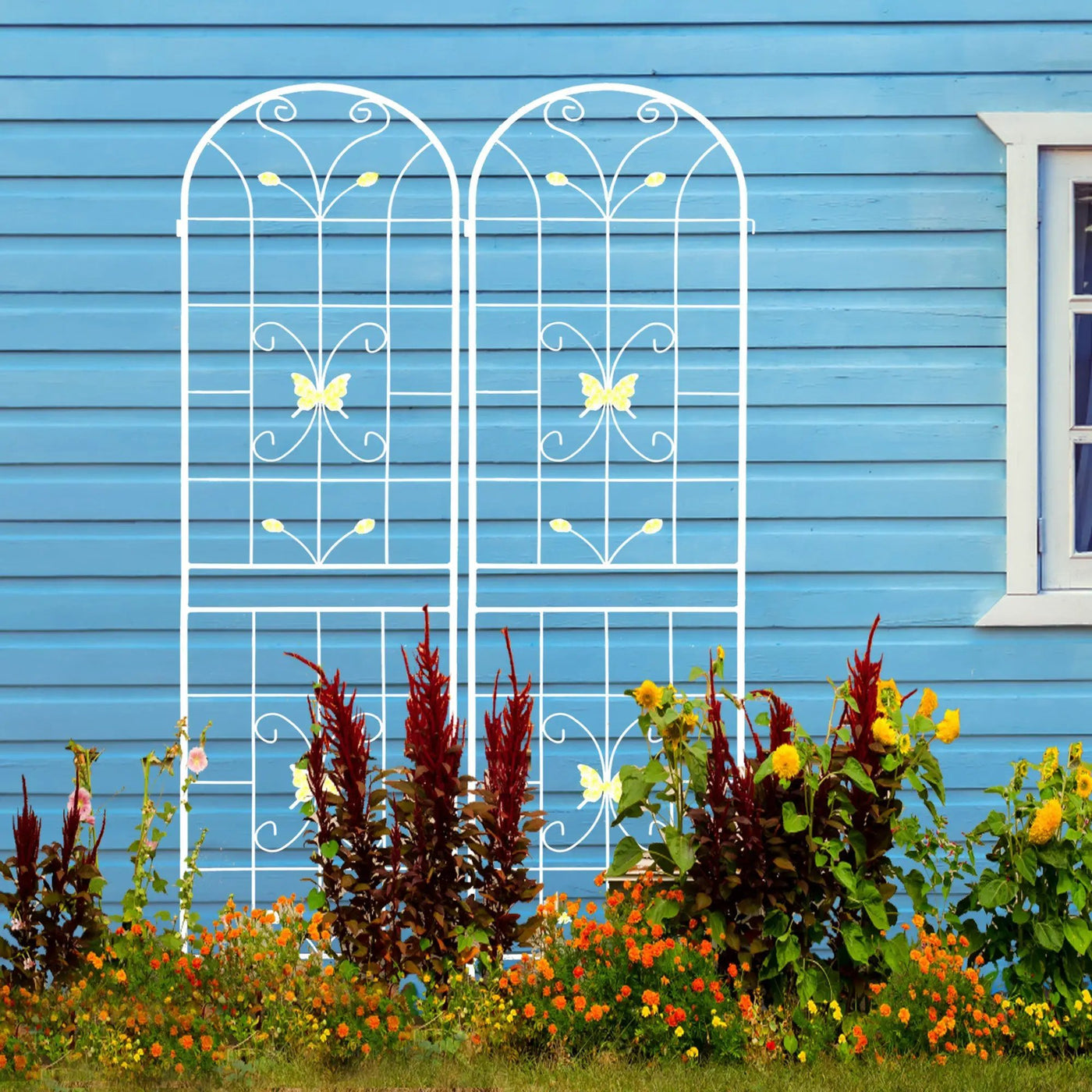 2 Pack Metal Garden Trellis 86.7" x 19.7" by HouseOfZazla