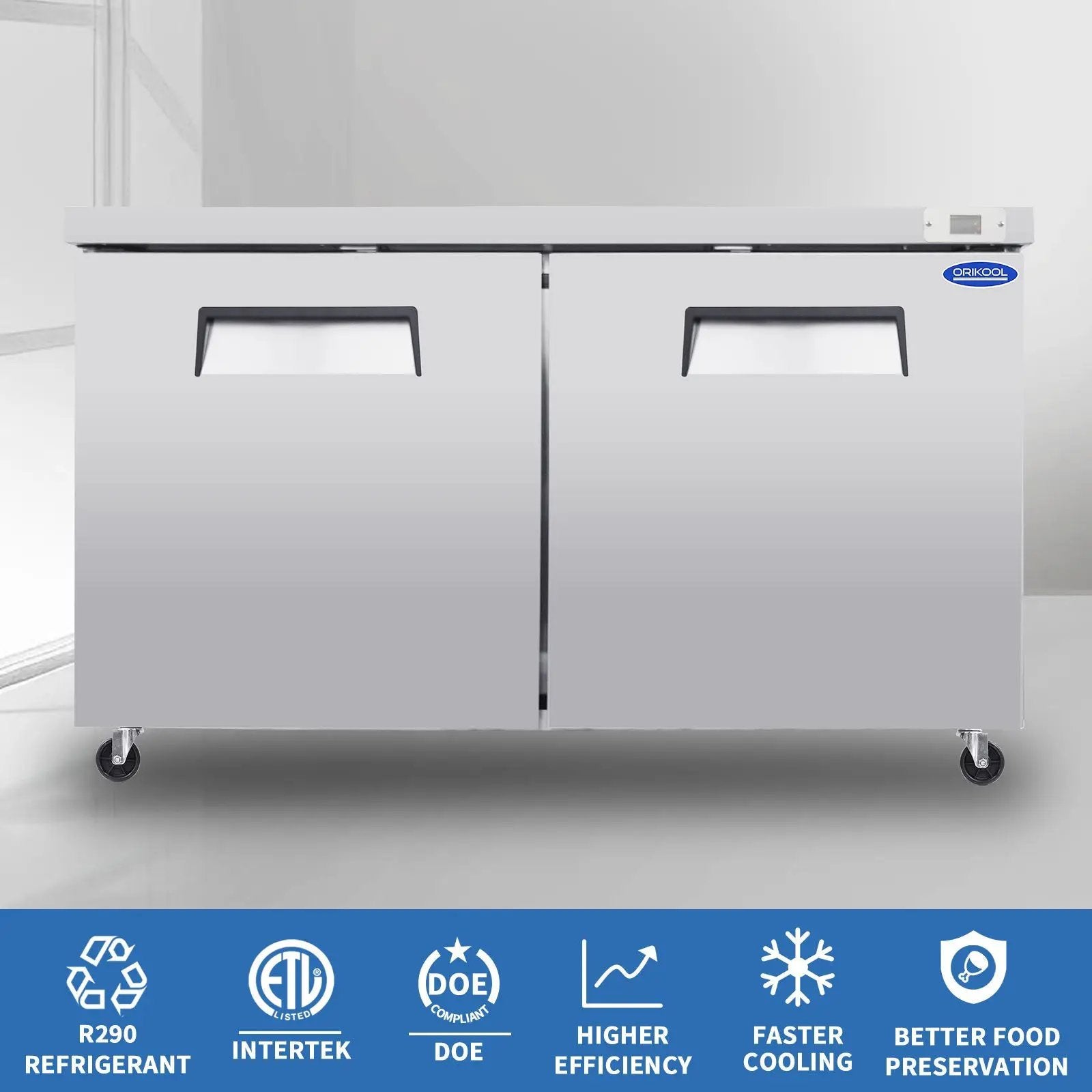 ORIKOOL 60" Commercial Under Counter Freezer by HouseOfZazla