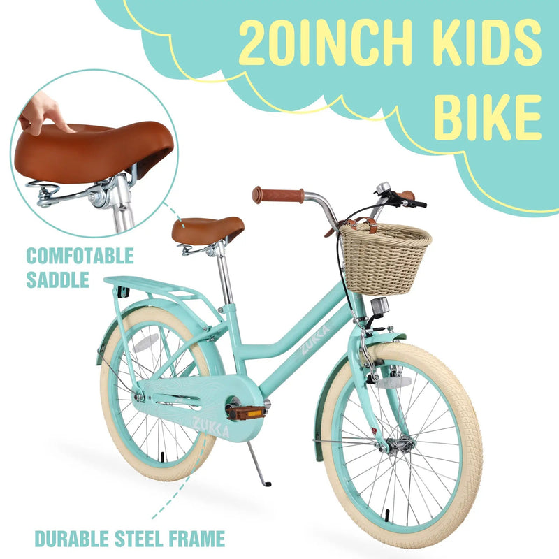 Girls Bike with Basket for 7-10 Years Old Kids - 20 Inch Wheel by HouseOfZazla