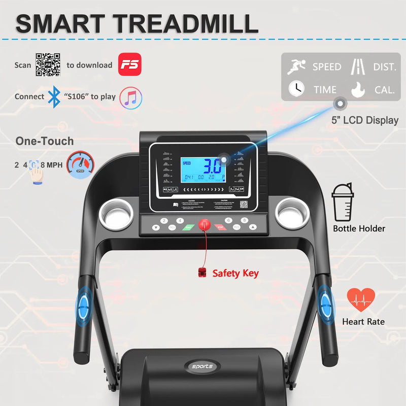 Fitshow App Home Foldable Treadmill with Incline by HouseOfZazla