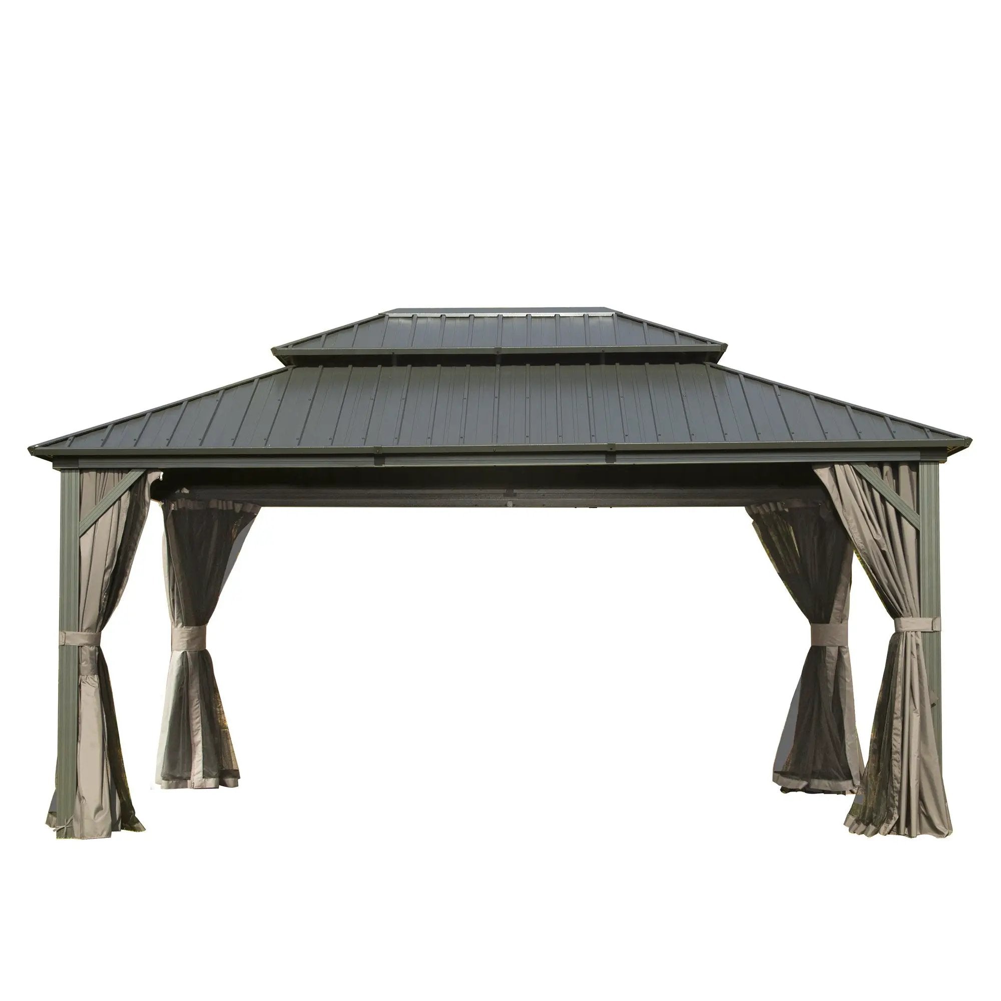 10' X 14' Hardtop Aluminum Gazebo with Steel Canopy by HouseOfZazla