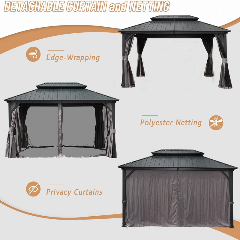 10' x 12' Hardtop Aluminum Gazebo by HouseOfZazla