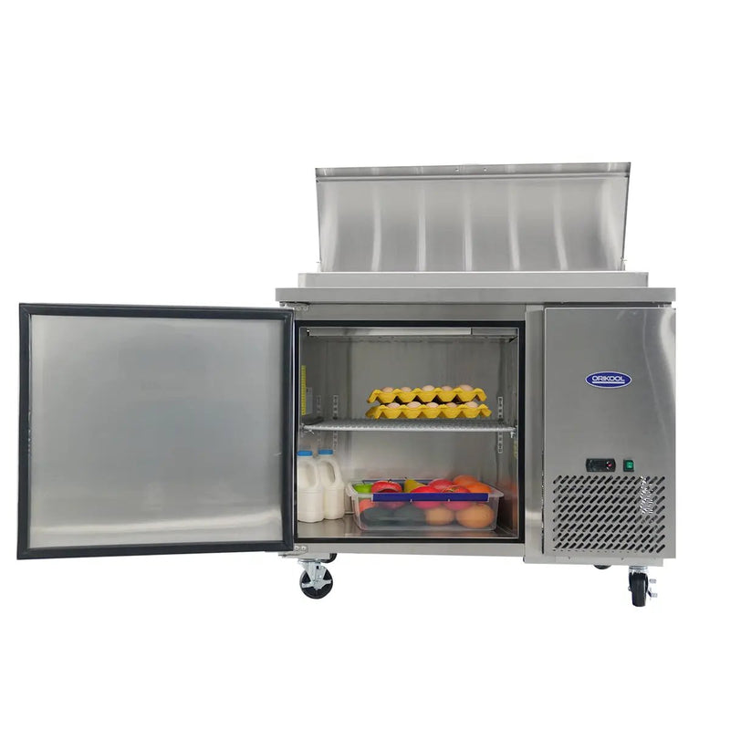 Orikool 44 Inch Commercial Pizza Prep Table with Refrigerator by HouseOfZazla