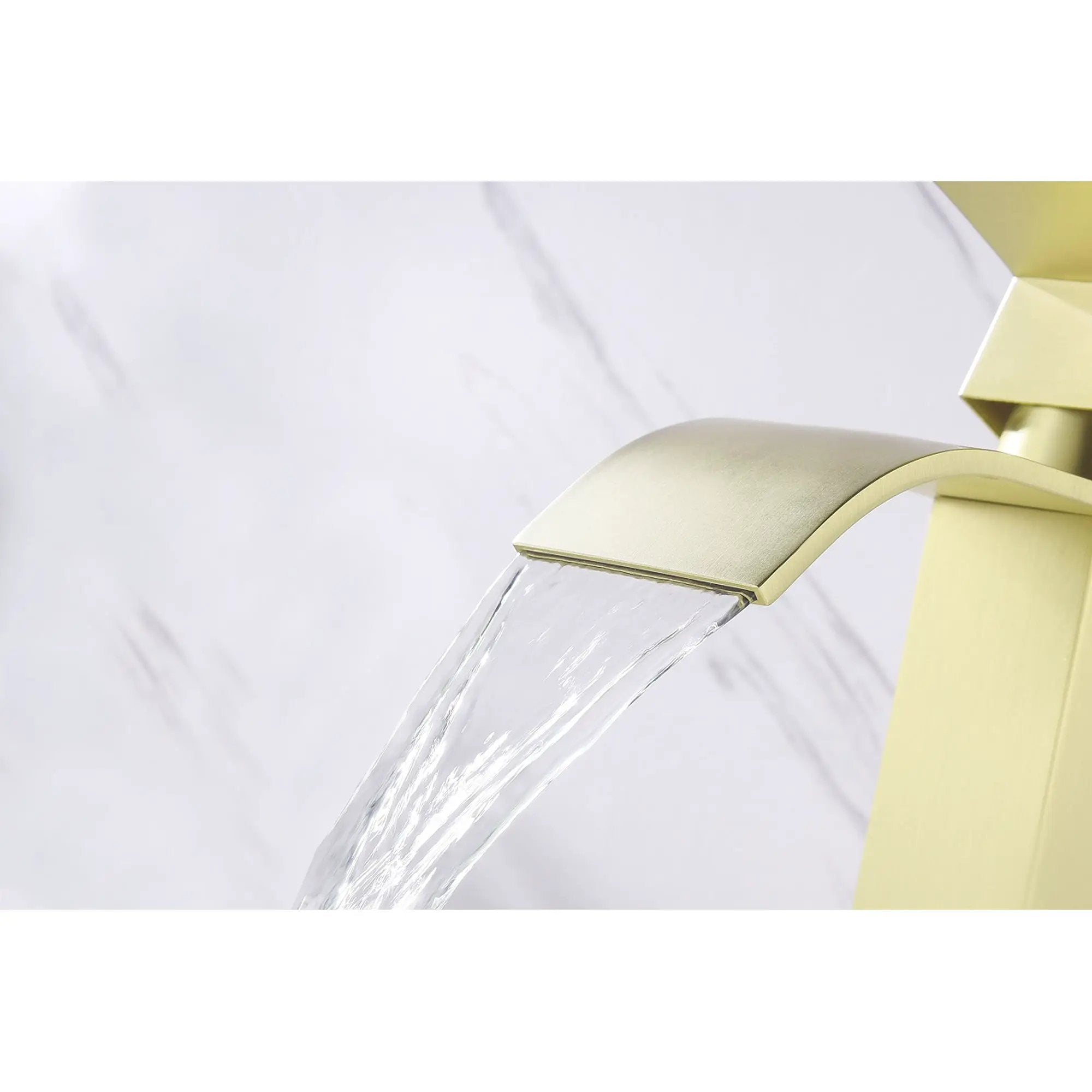 Waterfall Spout Single Handle Bathroom Sink Faucet by HouseOfZazla