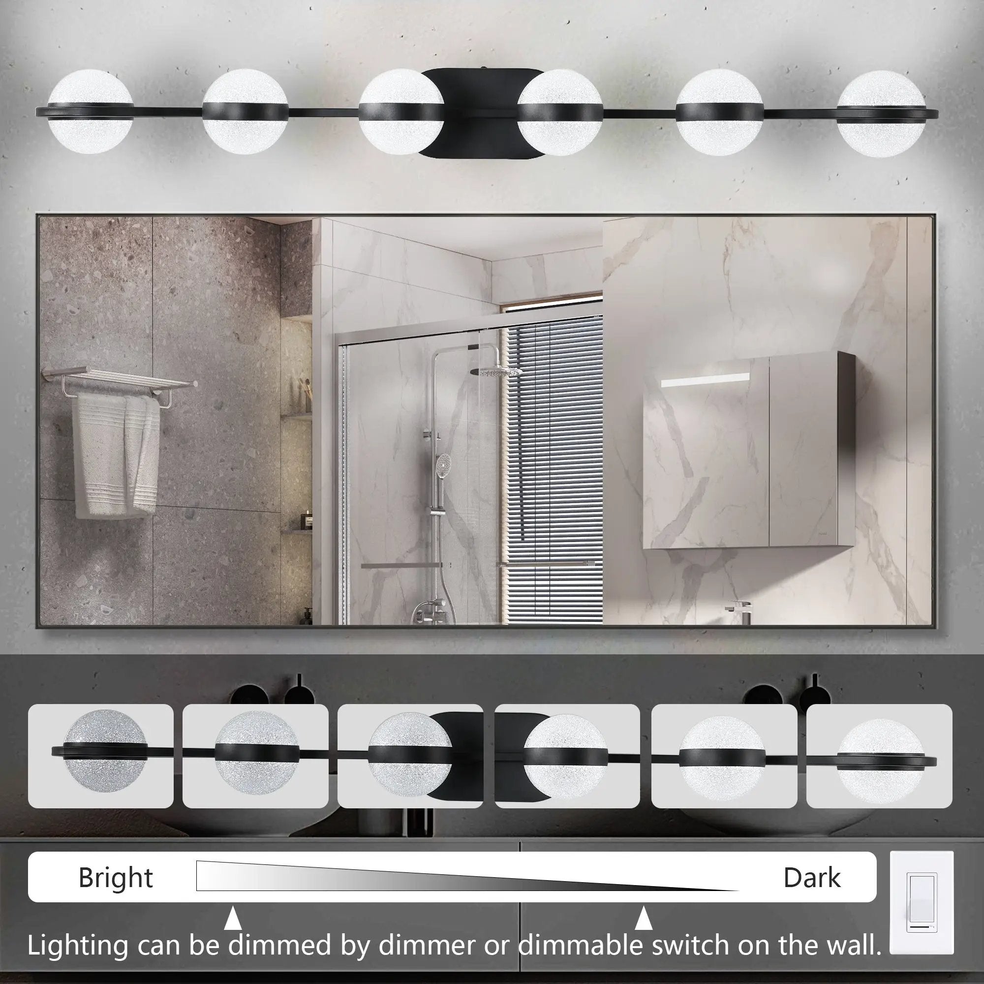 43" Black Minimalist LED Bathroom Vanity Light by HouseOfZazla