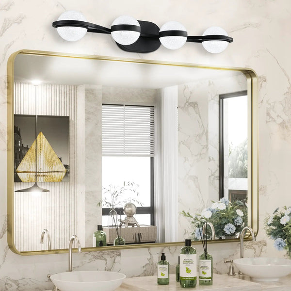 30" Black Minimalist LED Bathroom Vanity Light