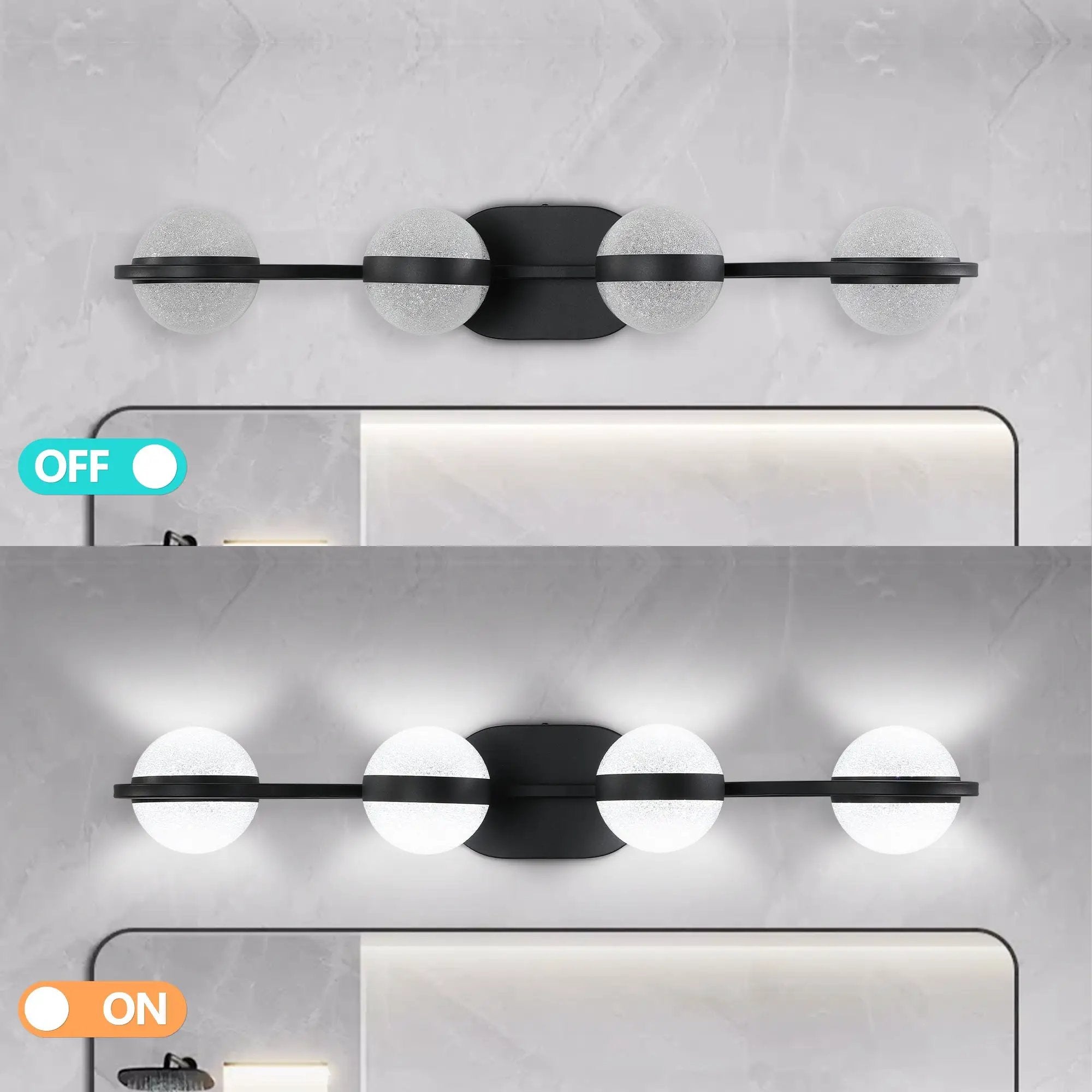 30" Black Minimalist LED Bathroom Vanity Light by HouseOfZazla