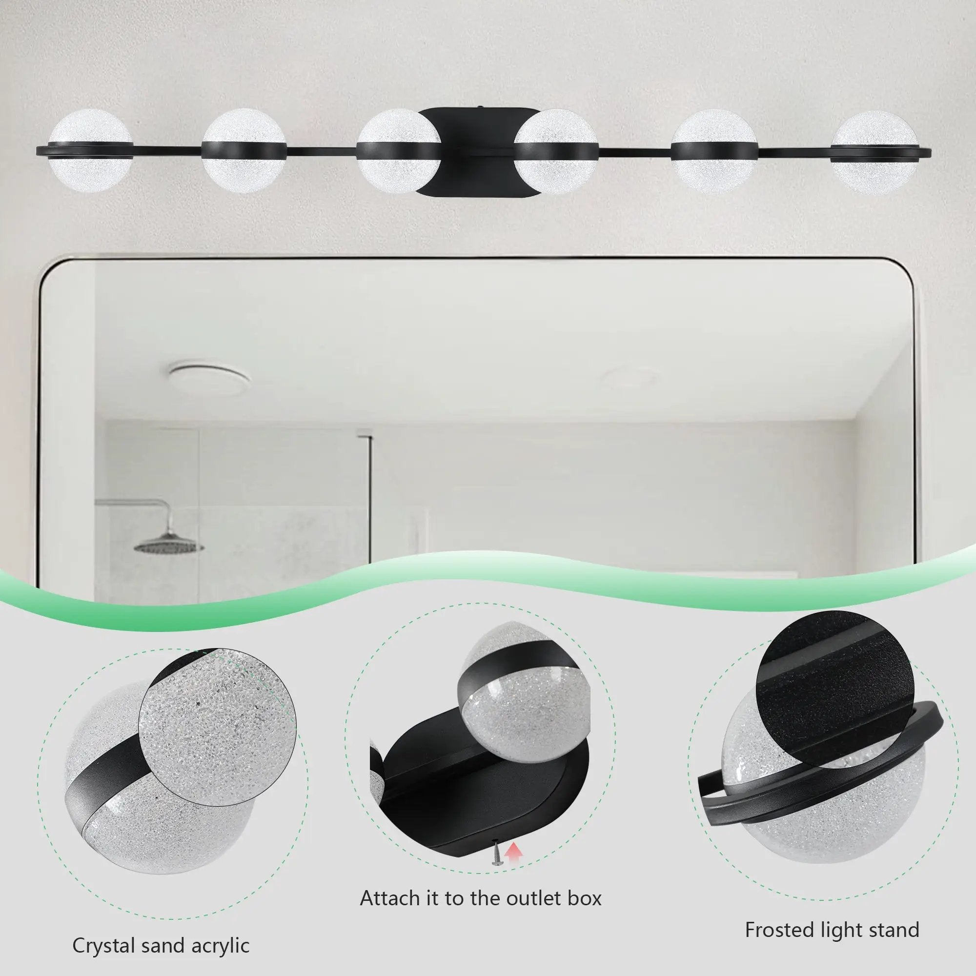 43" Black Minimalist LED Bathroom Vanity Light by HouseOfZazla