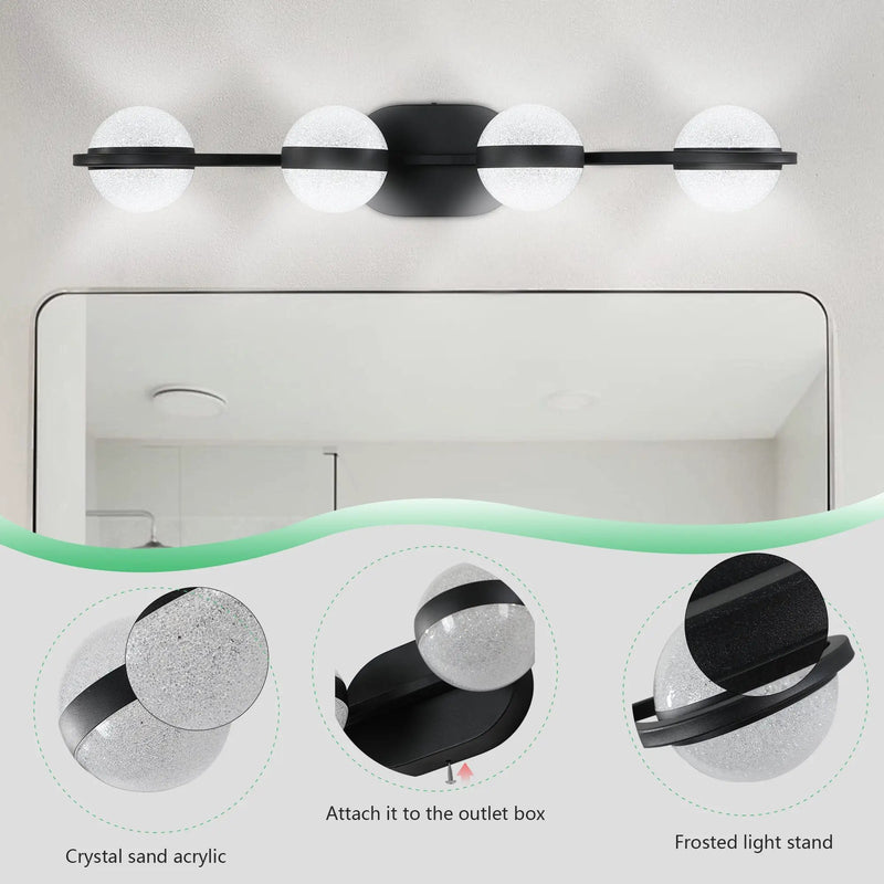 30" Black Minimalist LED Bathroom Vanity Light by HouseOfZazla