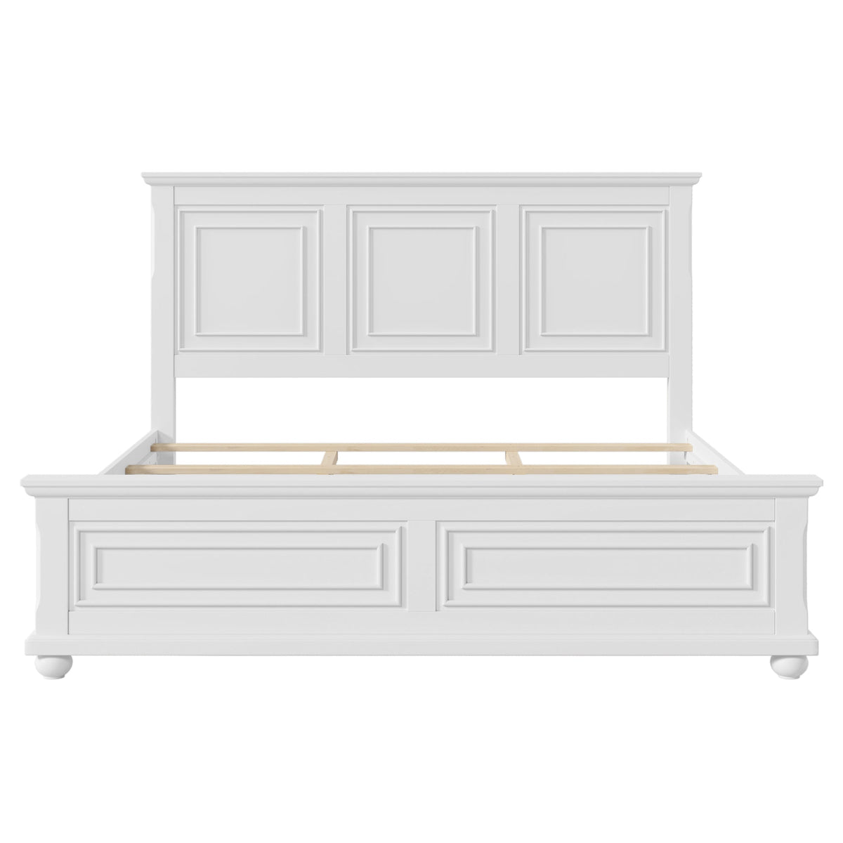 Pinewood Vintage Tall Headboard King Bed Frame with Classic Details - White, photo 10 of 10