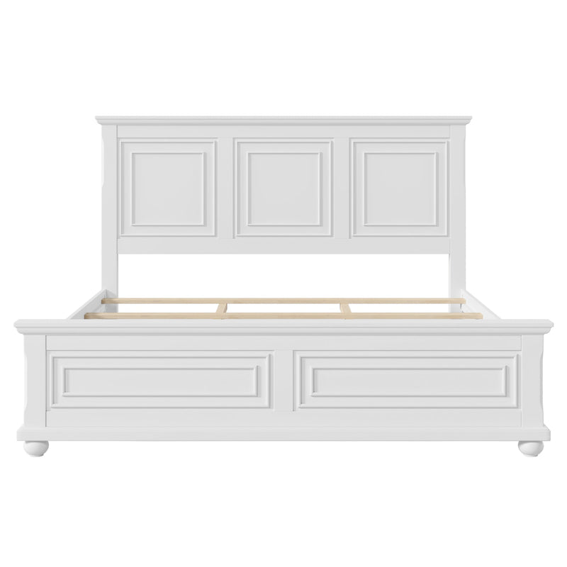 Pinewood Vintage Tall Headboard King Bed Frame with Classic Details - White, photo 10 of 10