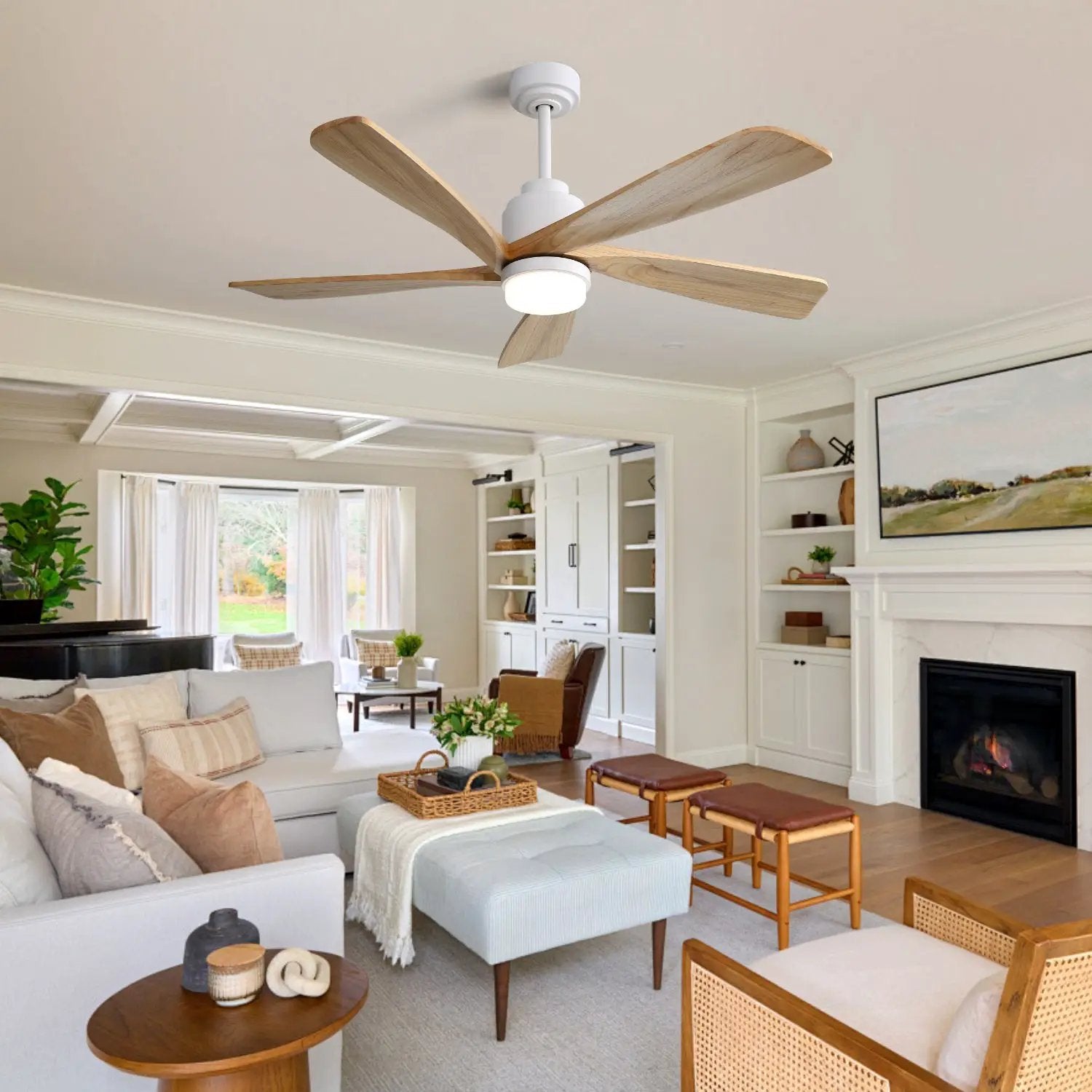 52 Inch Ceiling Fan With Dimmable LED Light and Remote Control by HouseOfZazla