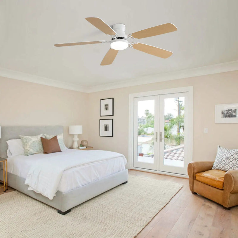 Indoor Modern 52 Inch Ceiling Fan with LED Light and Remote Control by HouseOfZazla