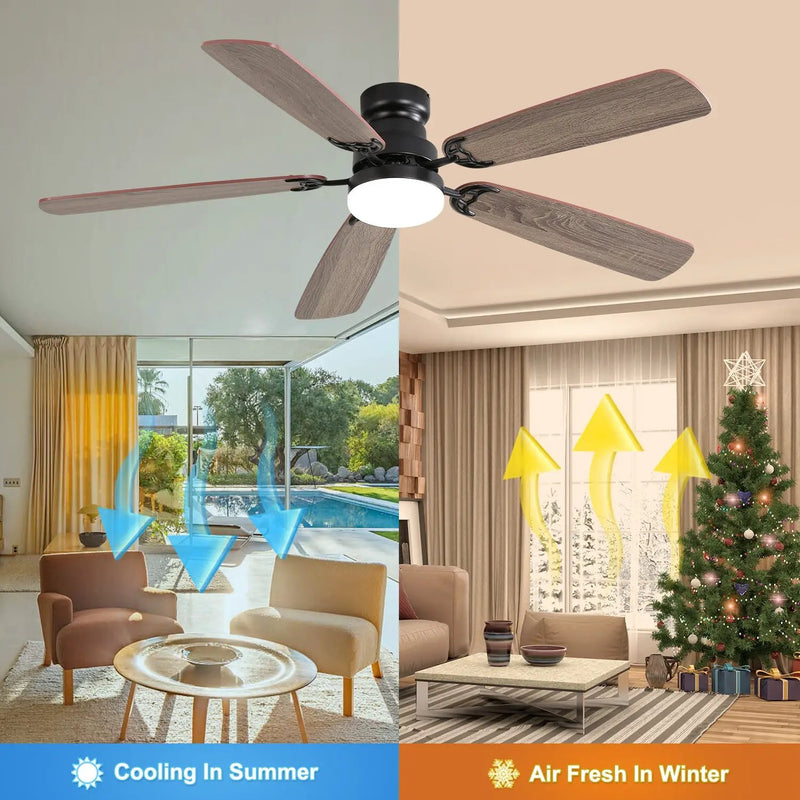 52 Inch Classics Ceiling Fan with LED Light & Remote Control by HouseOfZazla