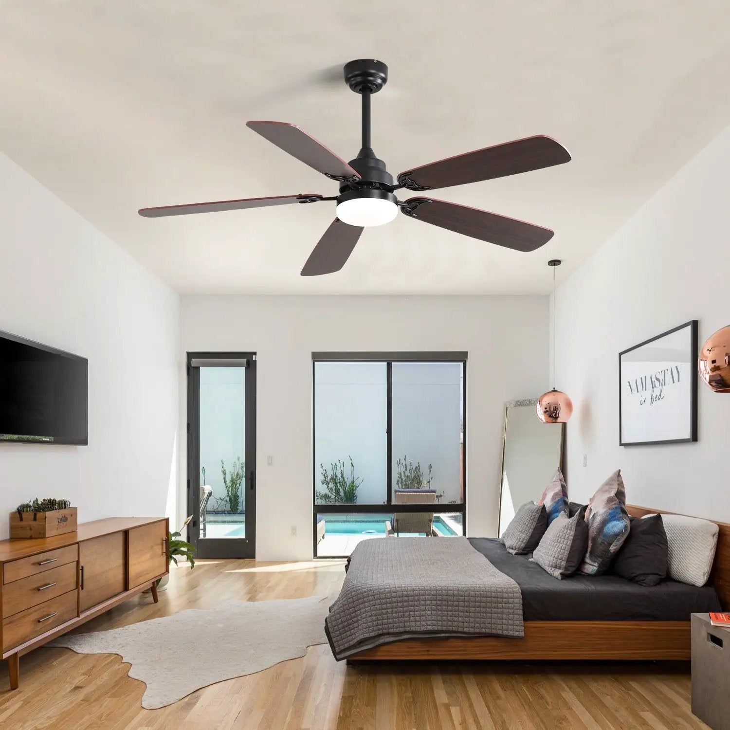 52 Inch Classics Ceiling Fan with LED Light & Remote Control by HouseOfZazla