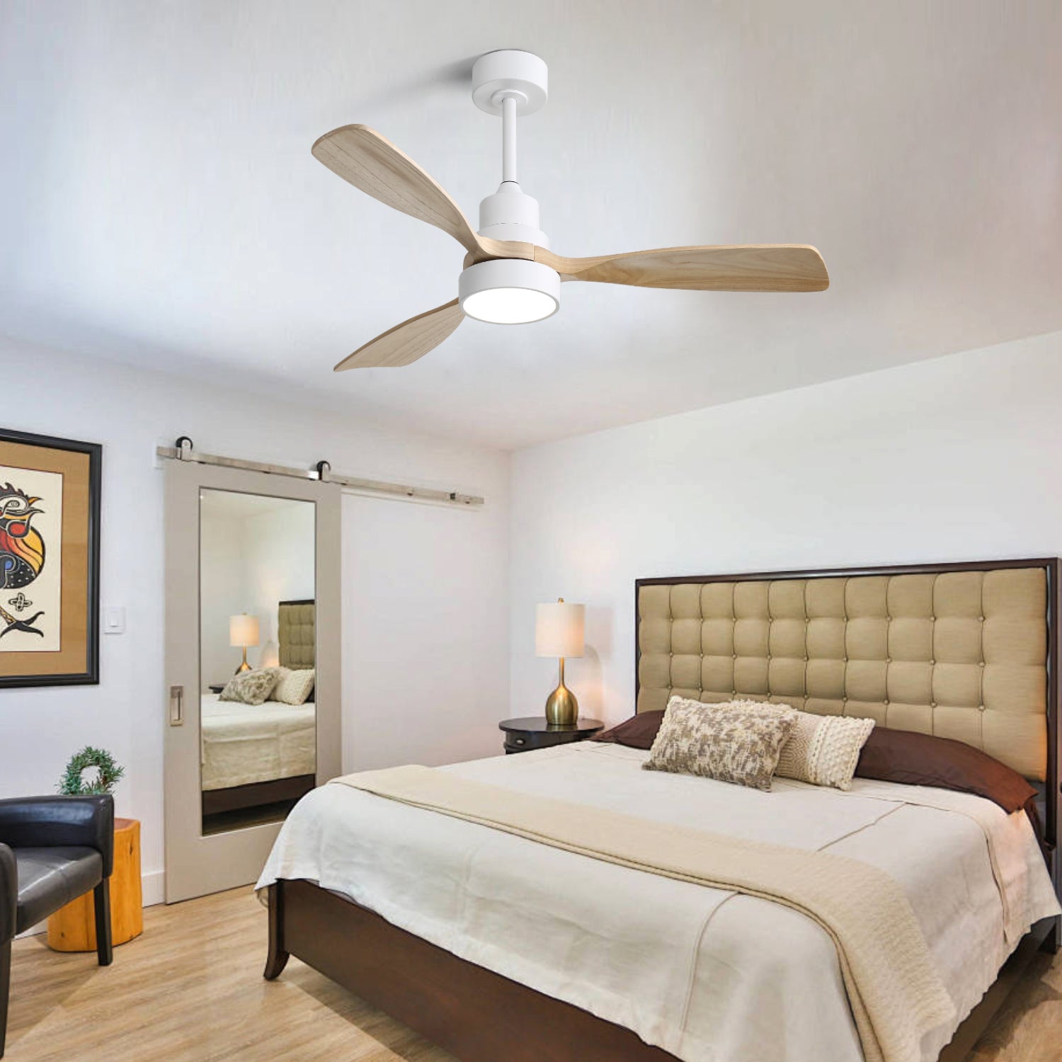 48 Inch Indoor Ceiling Fan with Light and Remote Control by HouseOfZazla