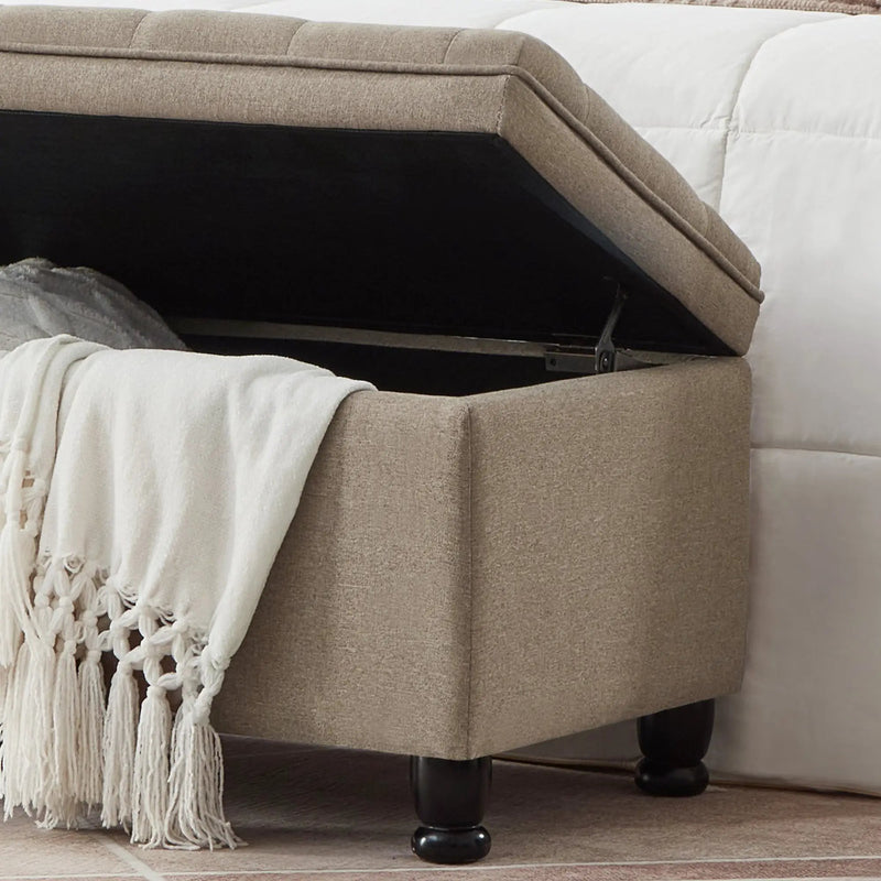 Upholstered Tufted Button Storage Bench by HouseOfZazla