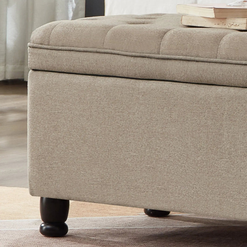 Upholstered Tufted Button Storage Bench by HouseOfZazla