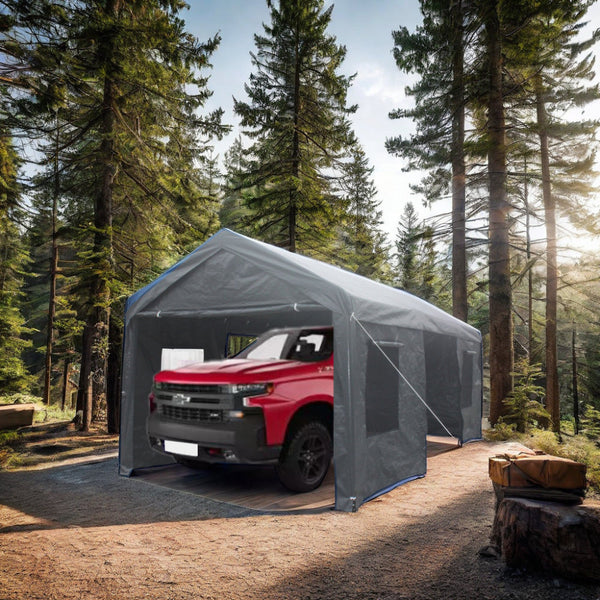 12x20 Feet Heavy Duty Outdoor Portable Garage Tent with Ventilated Sidewalls, photo 2 of 9
