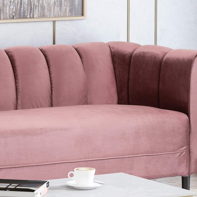 Miranda Velvet 3-Seater Sofa in Blush by HouseOfZazla