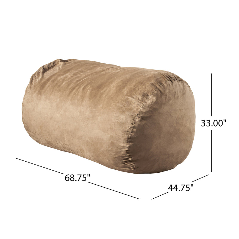Marlin 6.5 Foot Suede Cylindrical Bean Bag, Tuscany by HouseOfZazla