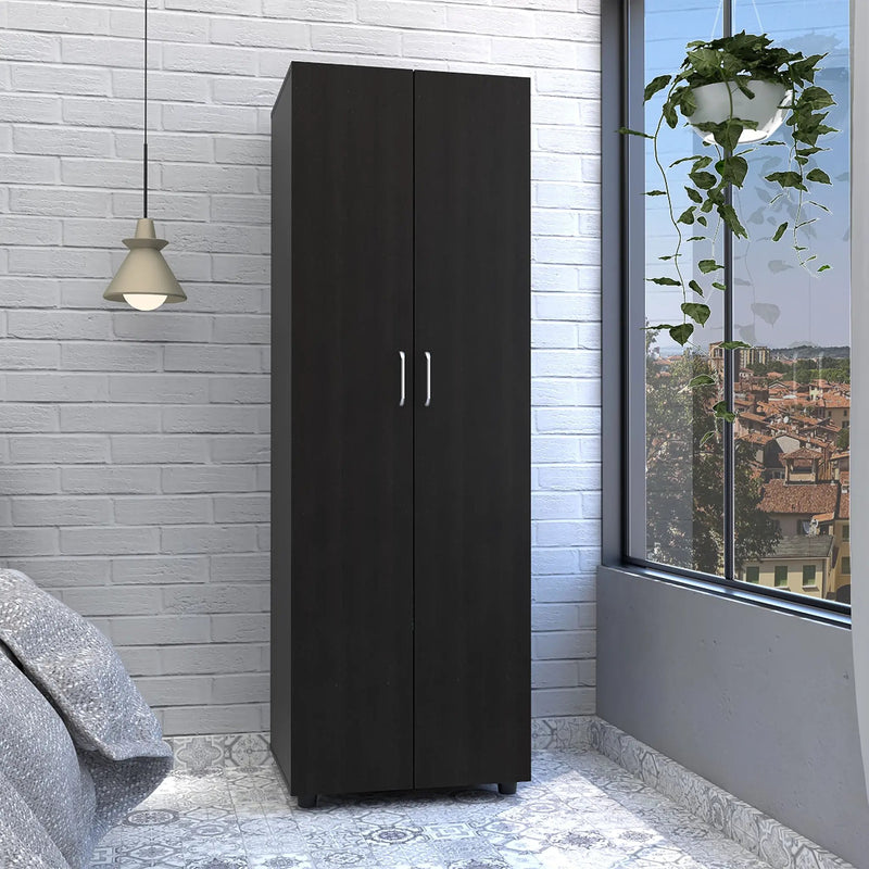Armoire-Organiser 70.8"H, Two Shelves, Rod, Double Door Cabinet Armoire by HouseOfZazla