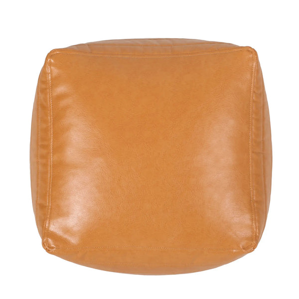 Candy Contemporary Faux Leather Square Pouf, photo 2 of 7
