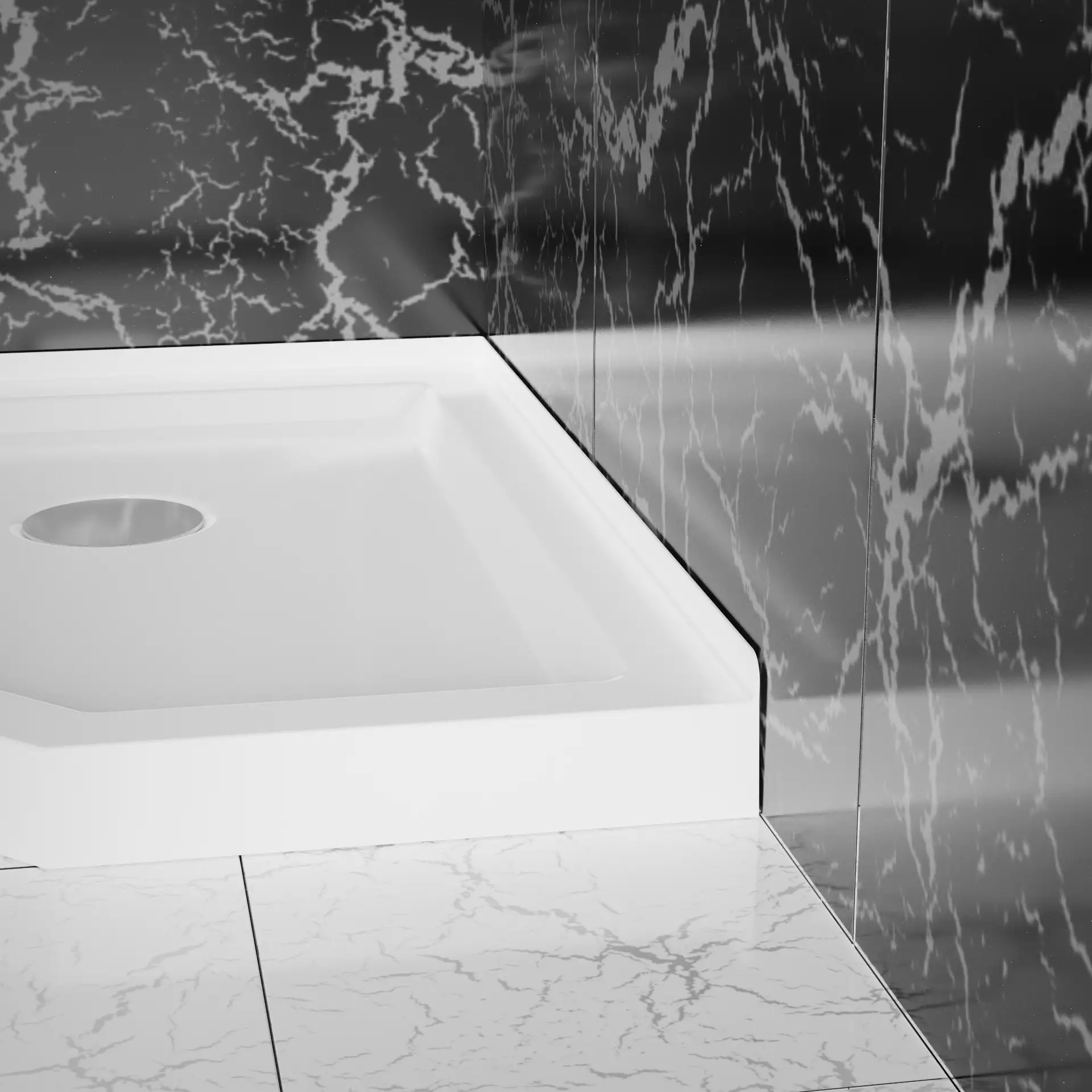 Goodyo 36 in. D x 36 in. W Neo-Angle Shower Base by HouseOfZazla