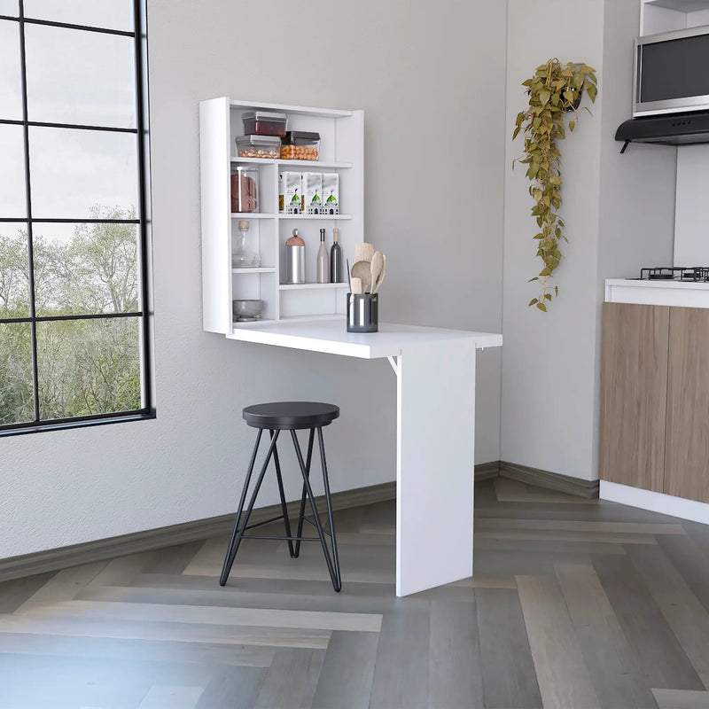 Wall Foldable Table with Multiple Shelves by HouseOfZazla