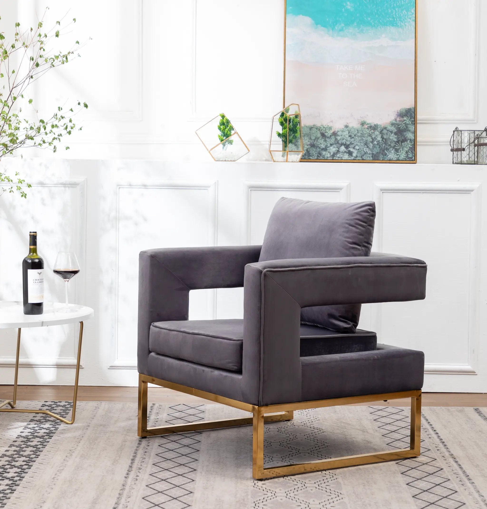 Lenola Contemporary Upholstered Accent Arm Chair by HouseOfZazla