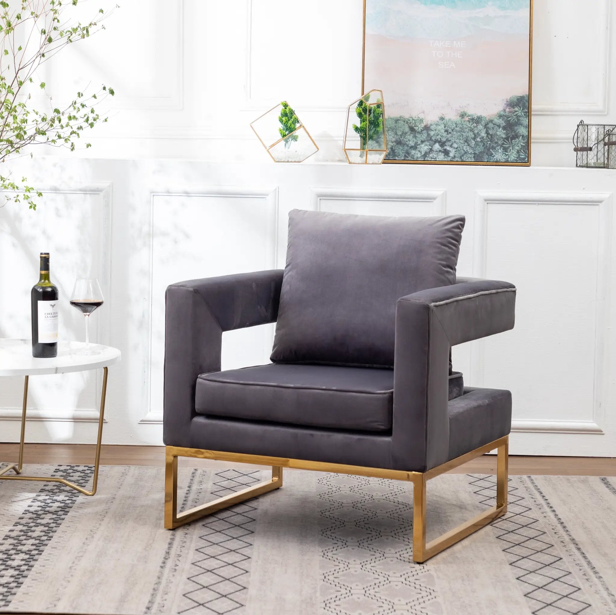 Lenola Contemporary Upholstered Accent Arm Chair by HouseOfZazla