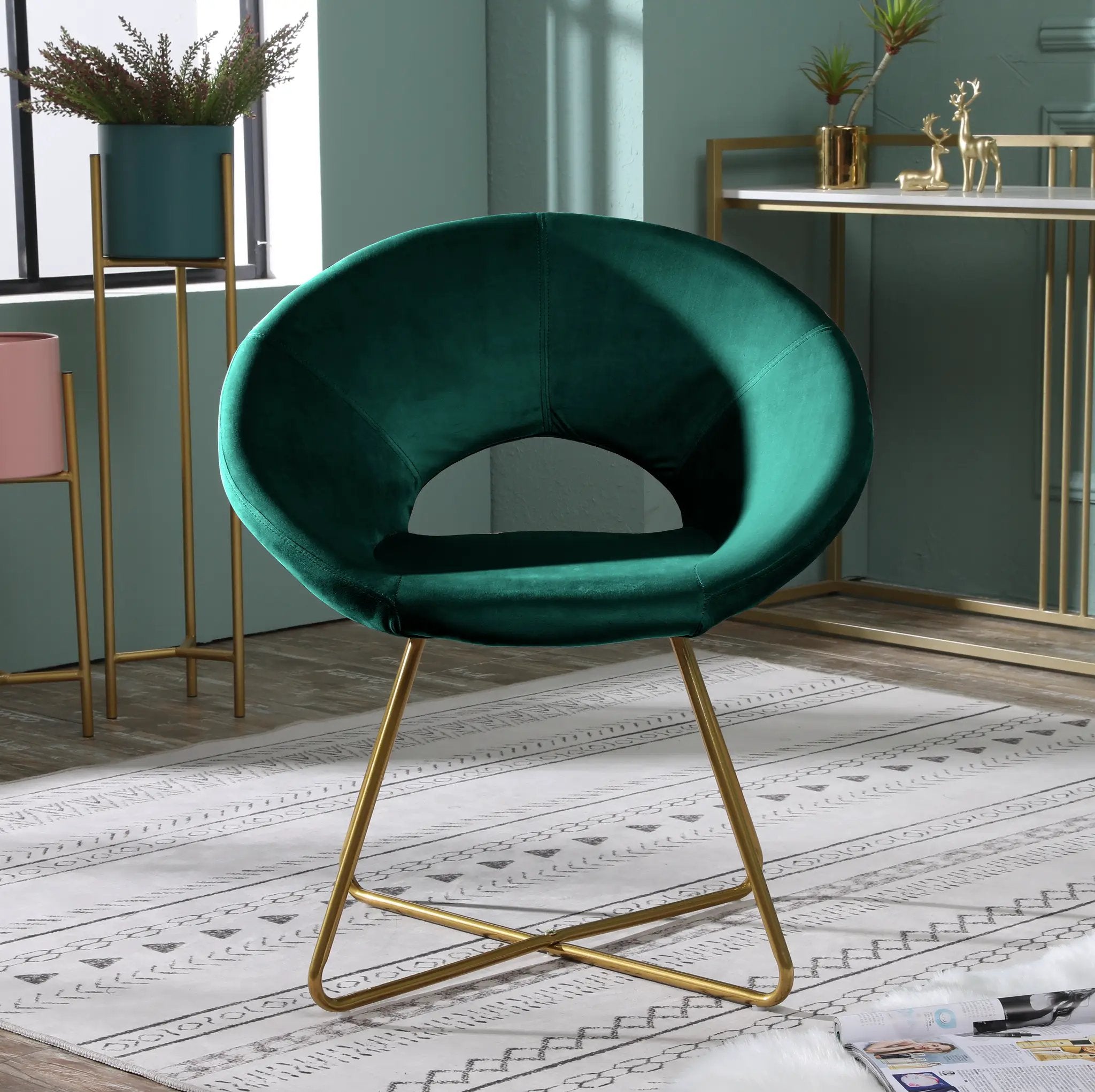 Slatina Silky Velvet Upholstered Accent Chair by HouseOfZazla