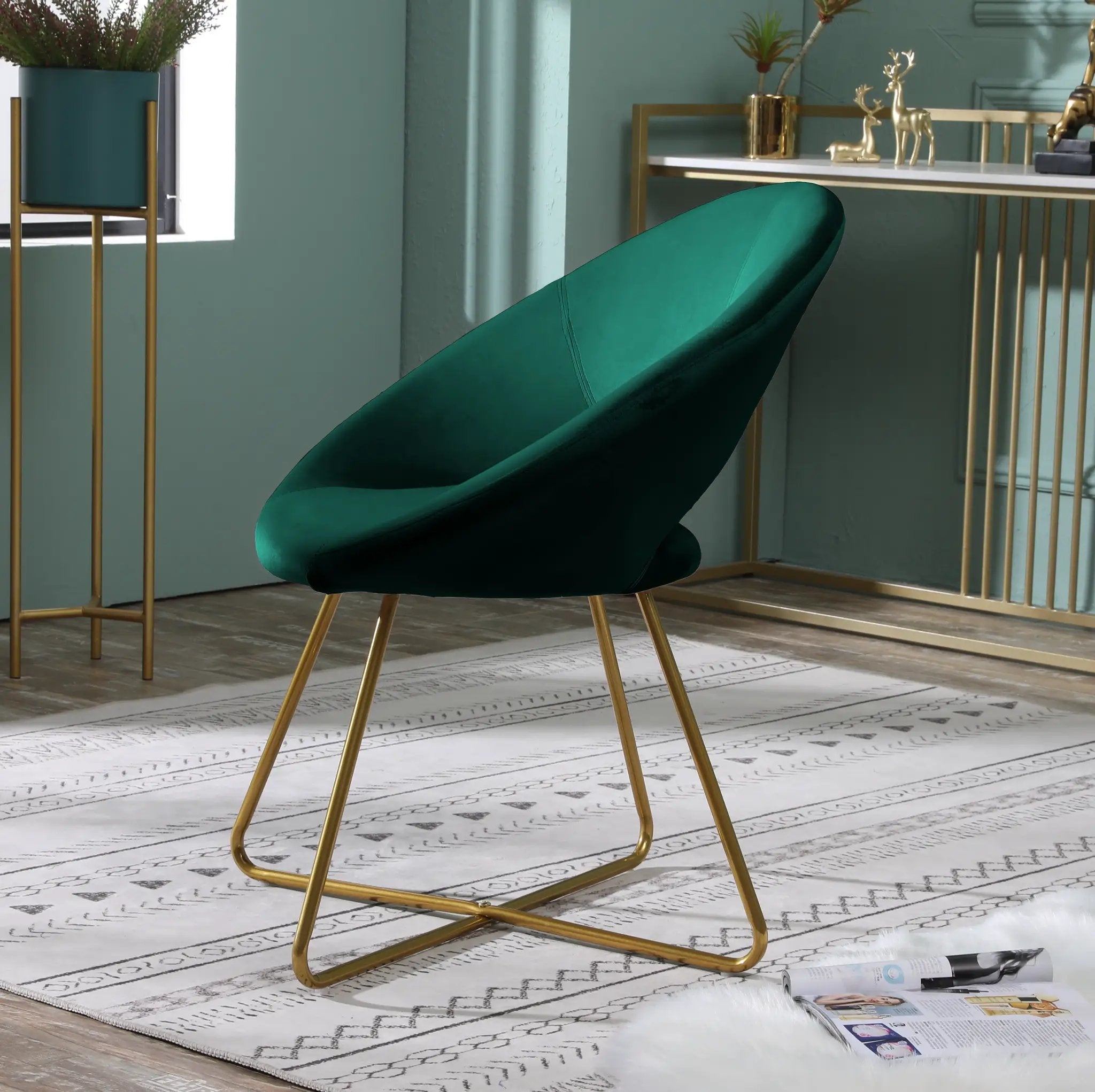 Slatina Silky Velvet Upholstered Accent Chair by HouseOfZazla