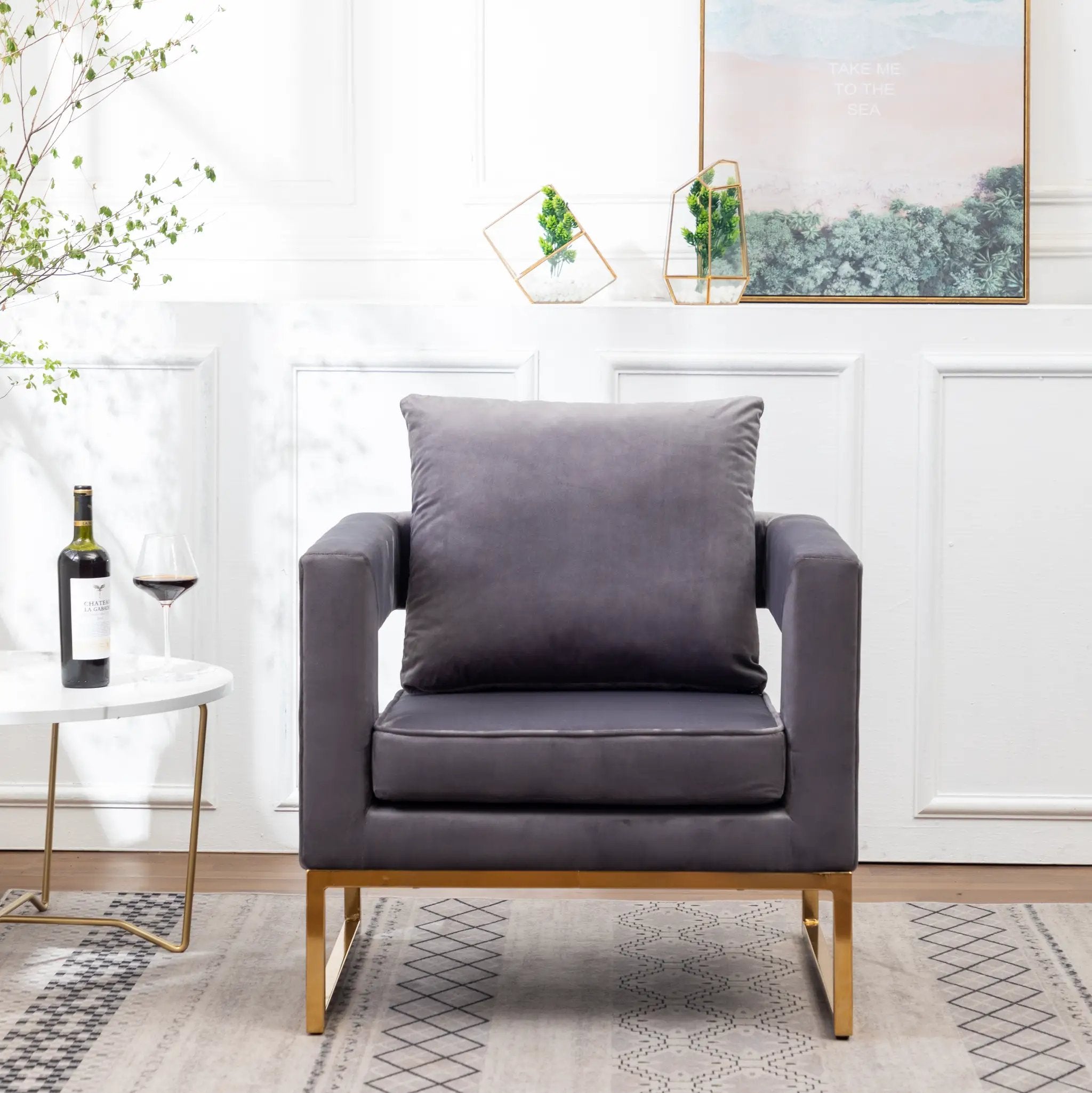 Lenola Contemporary Upholstered Accent Arm Chair by HouseOfZazla