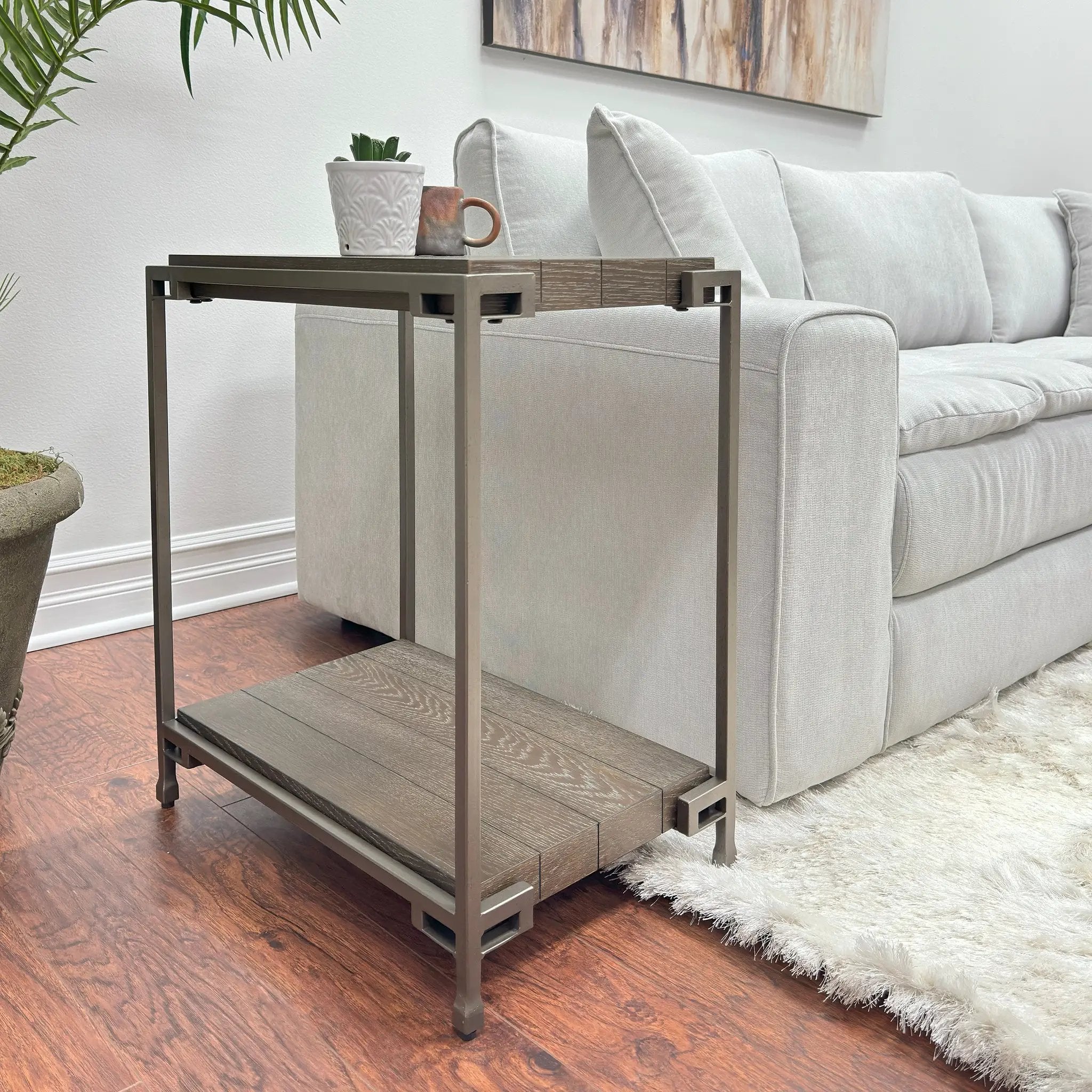 Corbeta Metal Frame Wood Living Room Chairside Table by HouseOfZazla