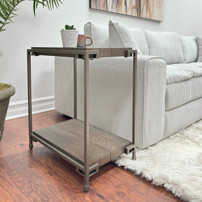 Corbeta Metal Frame Wood Living Room Chairside Table by HouseOfZazla