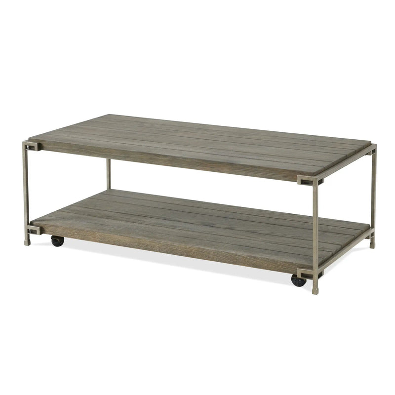 Corbeta Metal Frame Wood Living Room Coffee Table with Casters by HouseOfZazla