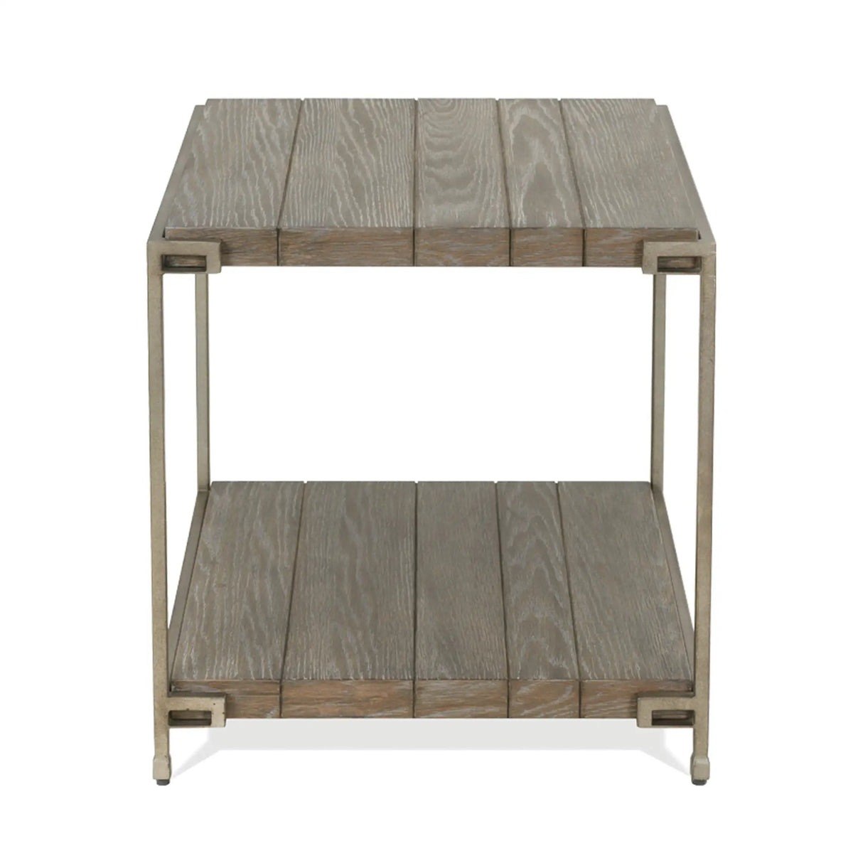 Corbeta Metal Frame Wood Living Room End Table with Shelf by HouseOfZazla