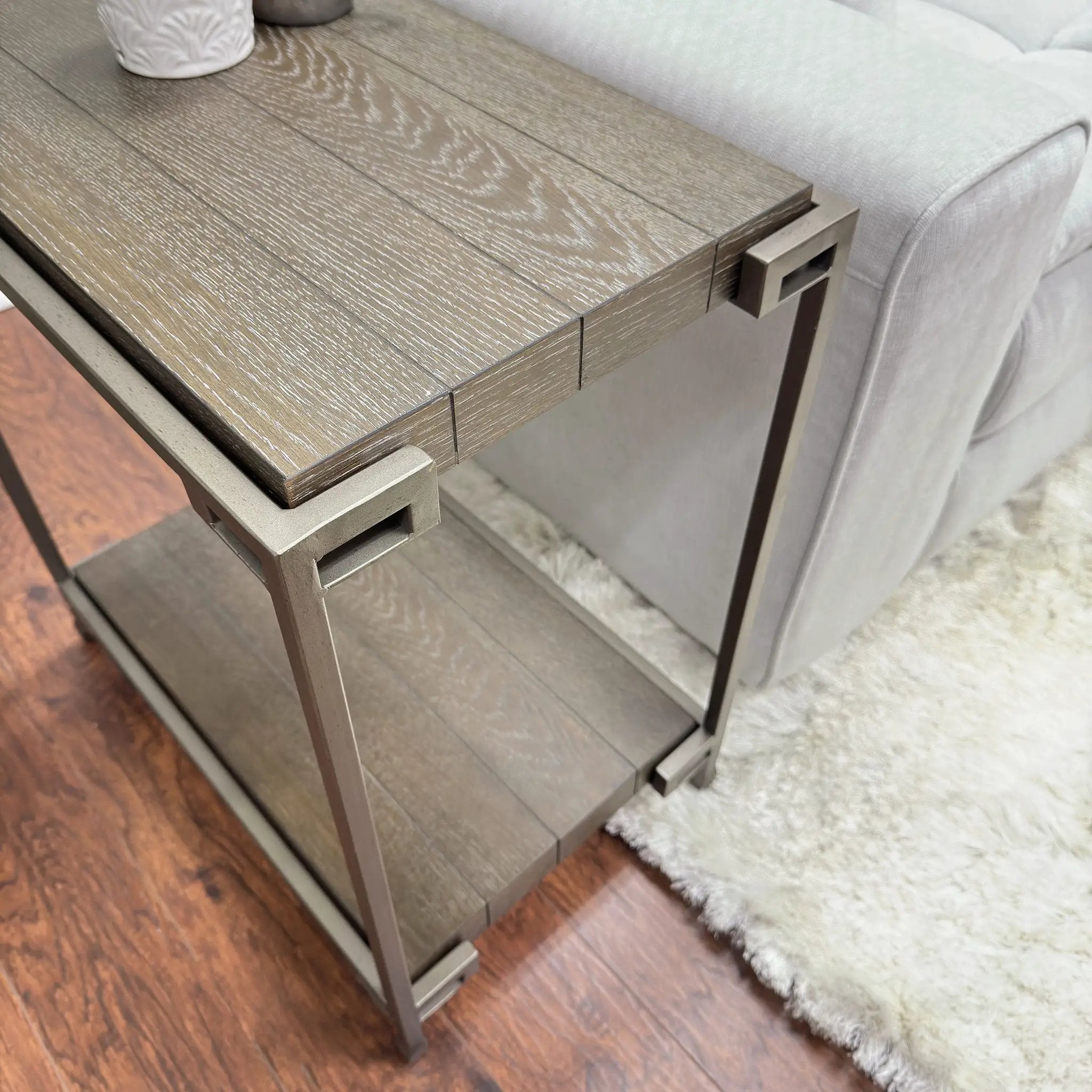 Corbeta Metal Frame Wood Living Room Chairside Table by HouseOfZazla