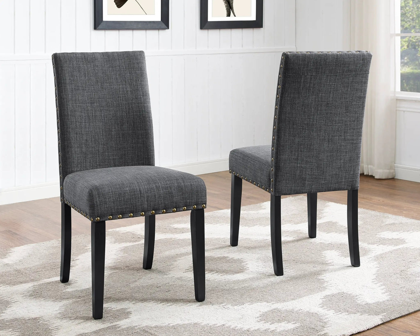 Eleanor Upholstered Dining Chairs with Nailhead Trim - Set of 2 by HouseOfZazla