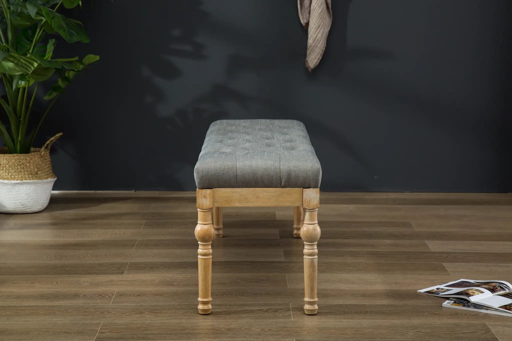 Habit Solid Wood Button Tufted Dining Bench by HouseOfZazla