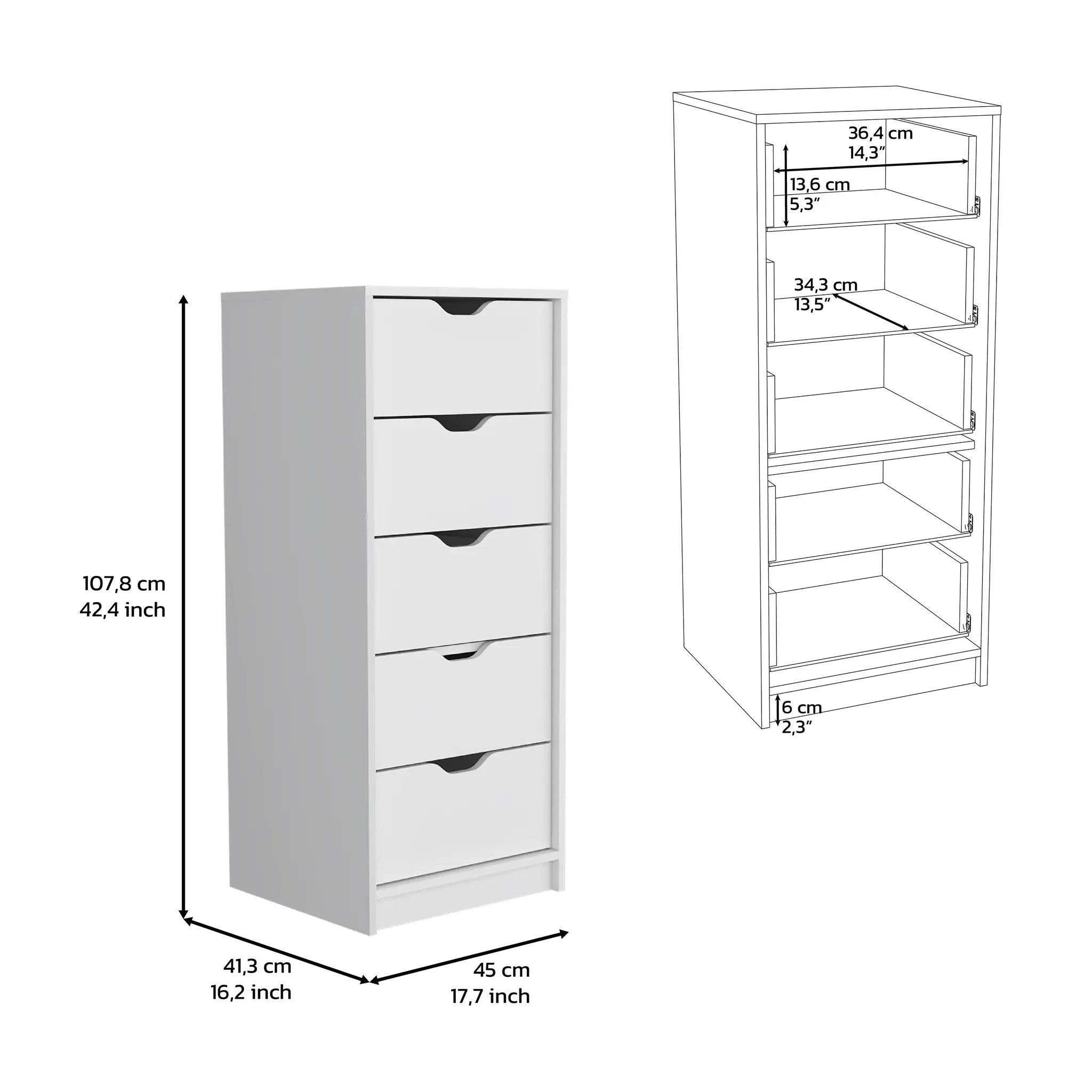 5-Drawer Slim Dresser by HouseOfZazla
