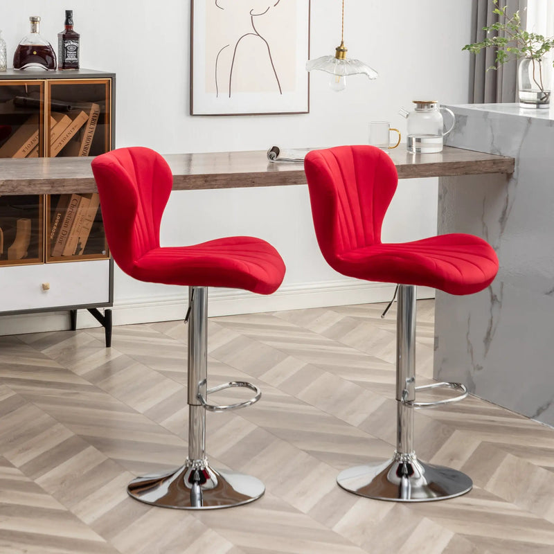 Ellston Upholstered Adjustable Swivel Barstools by HouseOfZazla