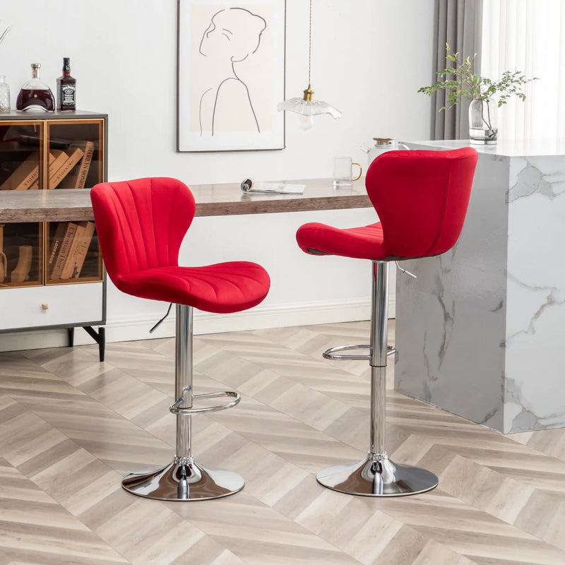 Ellston Upholstered Adjustable Swivel Barstools by HouseOfZazla